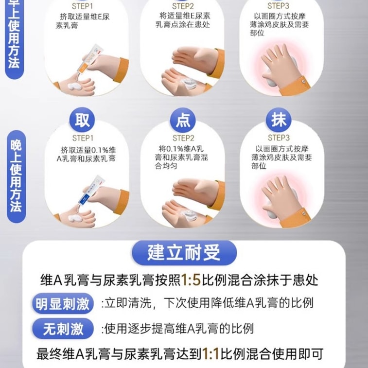 Zhenxiu(미국) - 샤오홍슈(소홍서)에서 인기 있는 조합: 비타민 E 우레아 크림 30g + 비타민 A 리바이탈라이징 크림 30g. 멜라닌을 제거하고 모공각화증, 블랙헤드, 여드름을 줄여줍니다. 4