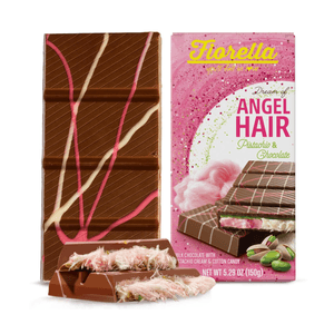 Angel Hair Pistachio & Chocolate 150g – Milk Chocolate with Pistachio Cream & Cotton Candy
