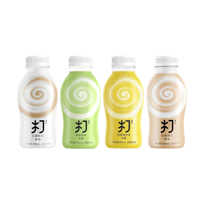 农夫山泉 打奶茶 铁观音+红茶+乌龙茶+茉香奶绿 4瓶 1360ml【4种口味组合装】【真茶真牛乳】【低糖轻负担】
