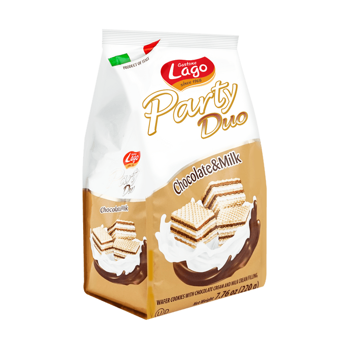 意大利GASTONE LAGO 派对威化 巧克力牛奶味 220g