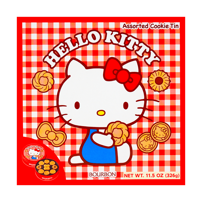 日本BOURBON波路梦 HELLO KITTY圆盒曲奇饼干 326g【动漫好物】