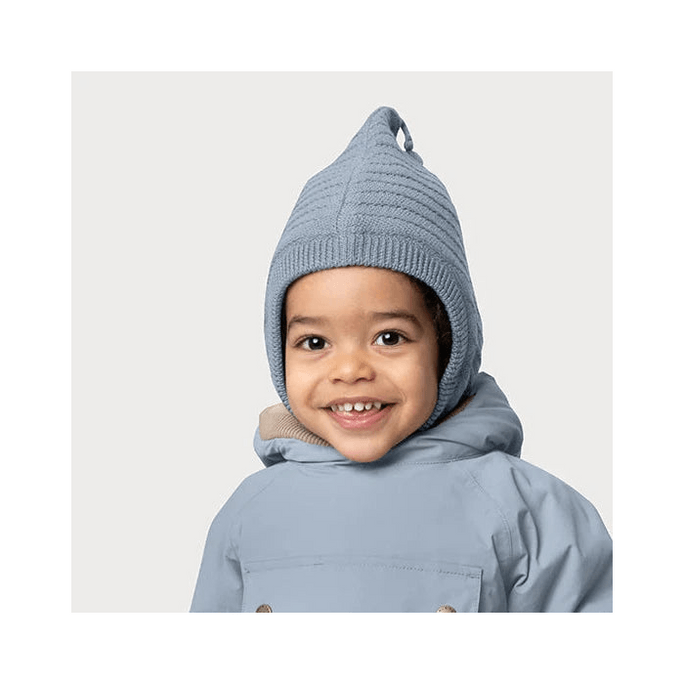  Baby MATJUEL Wool Fleece Hood - Citadel Blue 6-12M