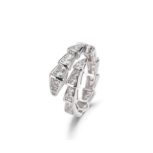 New High End Versatile Sparkling Diamond Spirit Serpentine Opening Ring Serpentine Ring Silver F