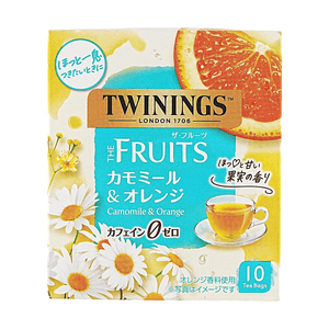 THE FRUITS Caffeine-Free Fruity Tea Bags Chamomile & Orange Flavor 10 Packs 0.53 oz【Rich Fruity Aroma】