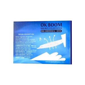 OK BOOM Sleep Memory Double Eyelid Tape 80 Patches [Night Use Edition] Invisible & Scar-Free For Monolid & Puffy Eyes