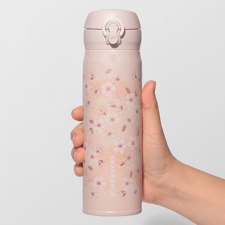 Starbucks SAKURA Steel Bottle, Pink Beige, 500ml - Yami.com