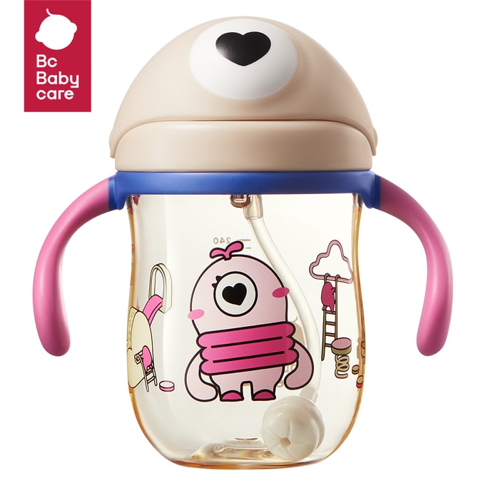Yimeng's Children's Learning Cup Children's Water Cupdrop-resistant Straw Cup PPSU 240ml Pink