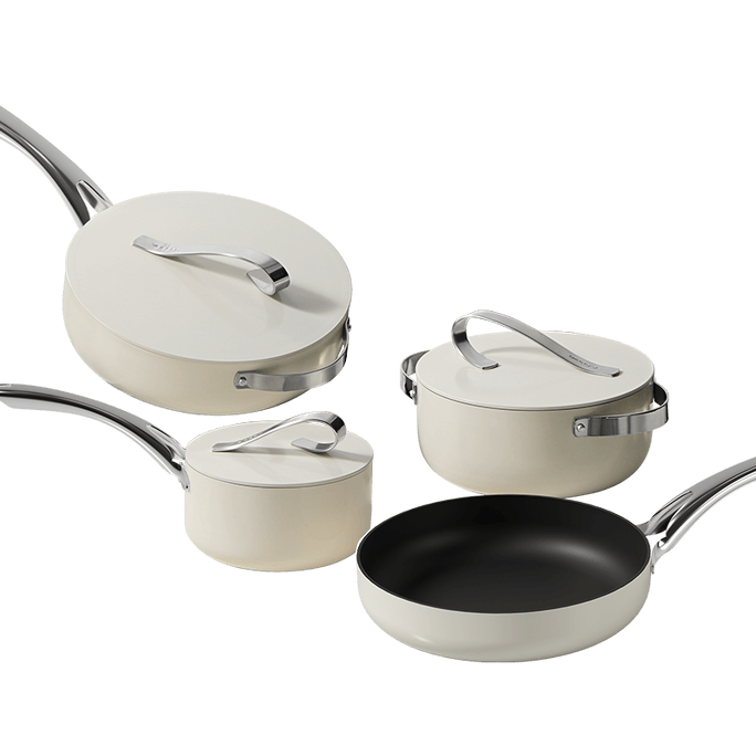  德国 温仑山 【新年史低价】鹅卵石锅开创者高颜值家用厨具锅具不粘技术丝滑炒锅平底锅煎锅汤锅奶锅钛陶瓷四件套赠锅铲