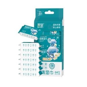 Mini alcohol wipes individually packaged 8 pieces x8 packs 75 degree single pack portable wipes