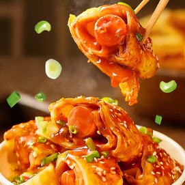 李梓睿 烤冷面  大酸大甜  615g【煎/烤/炒 快手速食】【软糯劲道 浓郁酱香】【东北特产】