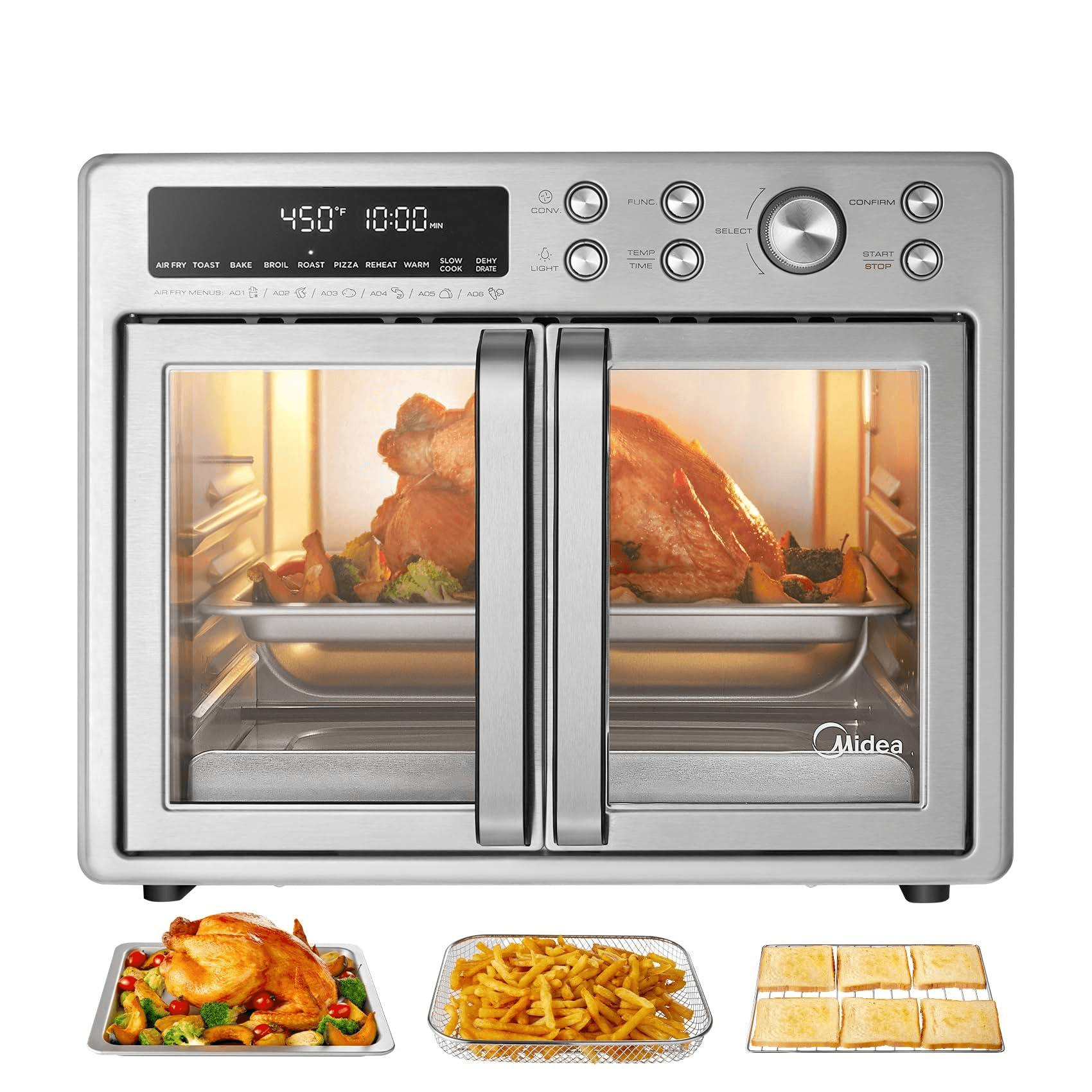 アメリカ直送】MIDEA 10-in-1 オーブン＆エアフライヤー 両開きドア