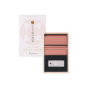 日本香堂OEDO-KOH大江戶香 線香 櫻之花衣 內附香托 春季櫻花 60支 102×67x20mm