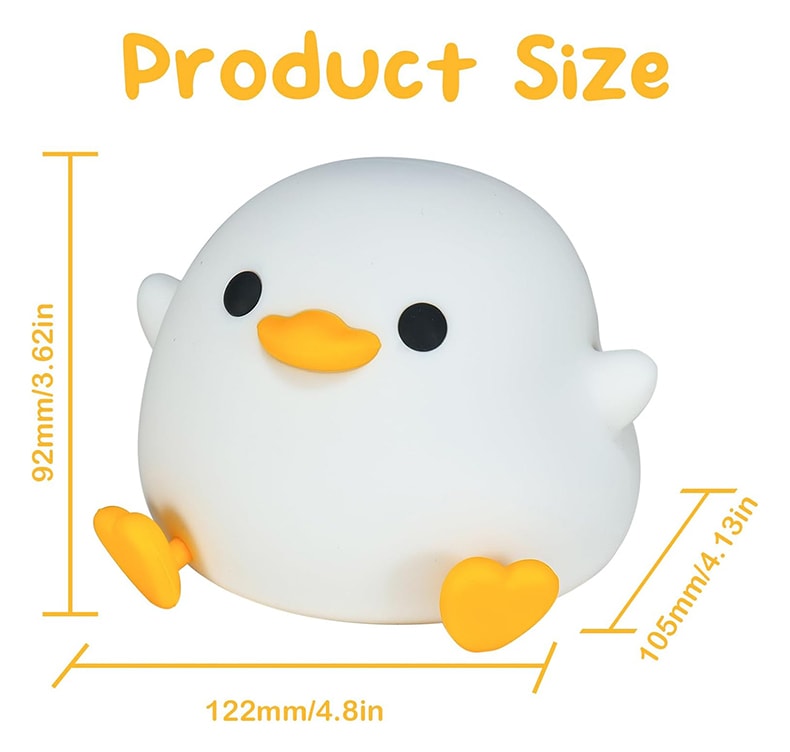 美国 法提娜 豆豆鸭小夜灯 1个 卧室睡眠护眼婴儿喂奶硅胶捏捏拍拍灯夜间充电台灯