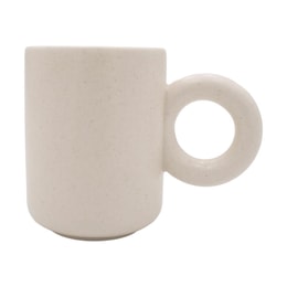 Better Finger Ceramic Knurled Handle Mug White, 10.14 fl oz