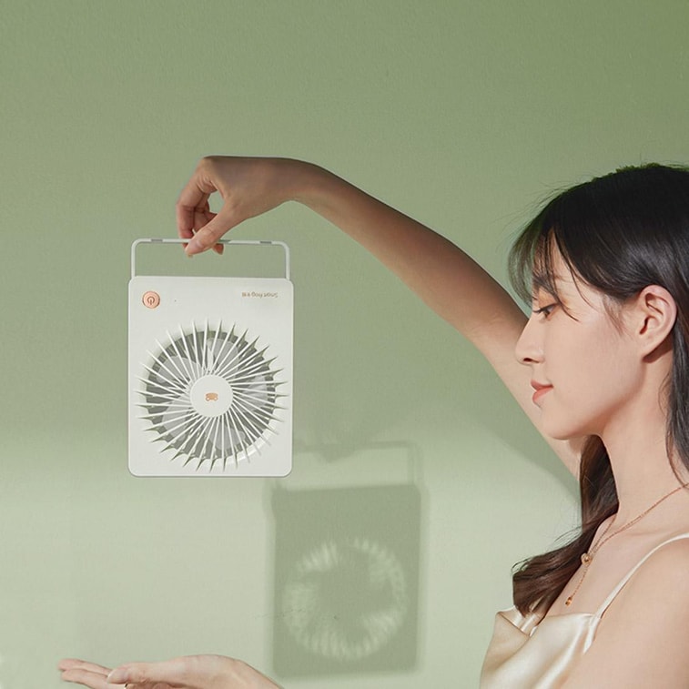 【中国直邮】小米有品卡蛙桌面充电USB迷你风扇 充电款 奶油杏 6