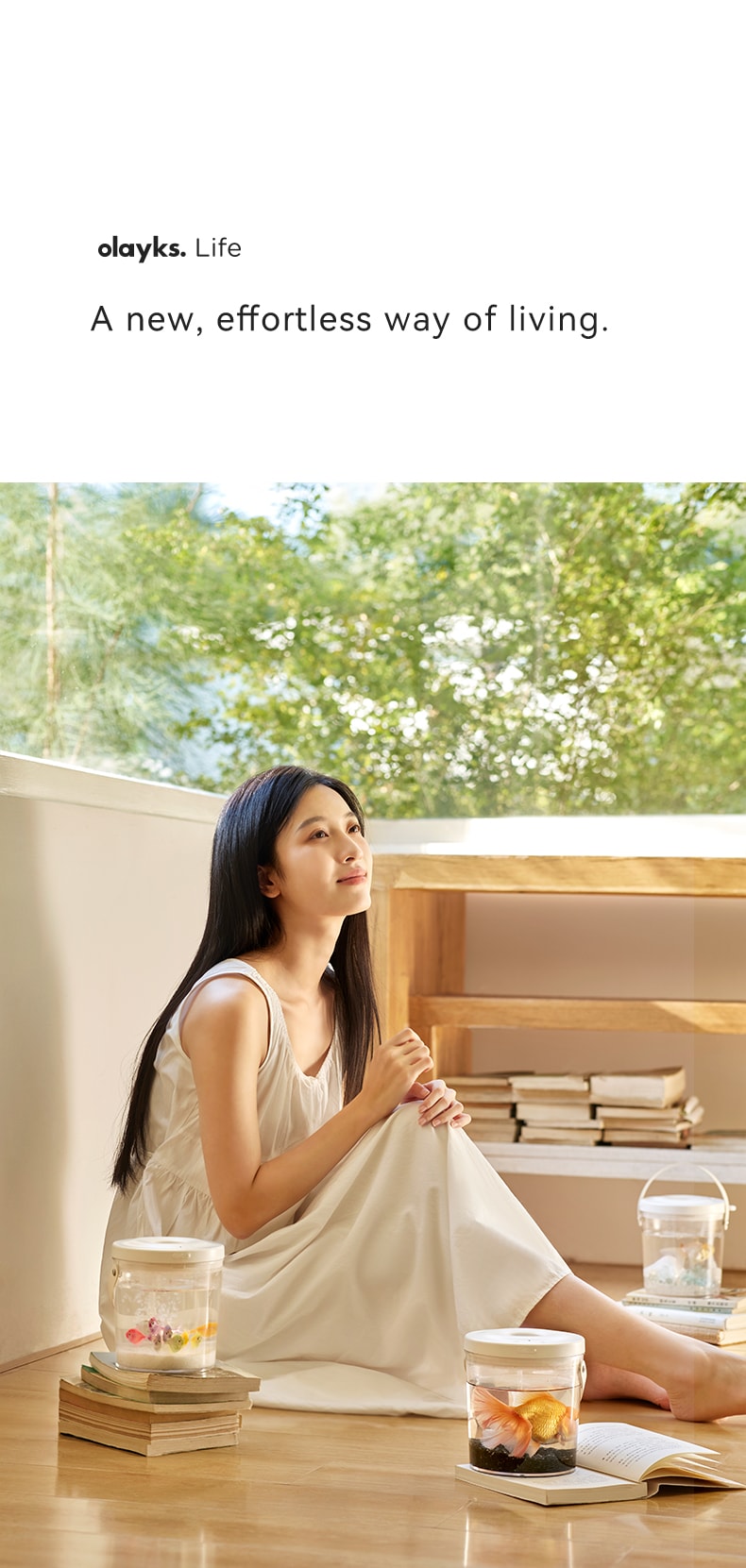 OLAYKS 魚缸新款小型桌上型工作便攜式戶外打氧無線注氧金魚缸