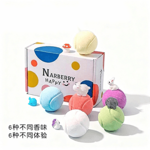 Bath Bomb Gift Set​ - Kids Friendly Foaming Bath Ball, New Year Gift, Rich Bubbles, Bath Tub Soak, Long-Lasting Fragrance, 6 Pcs/1 Box