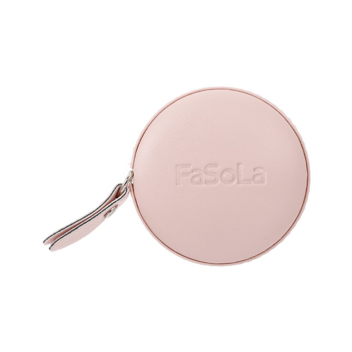 【中国直送】FaSoLa ポータブル衣類メジャー PUソフトレザー 身長・採寸・ウエスト測定 ピンク ラウンド