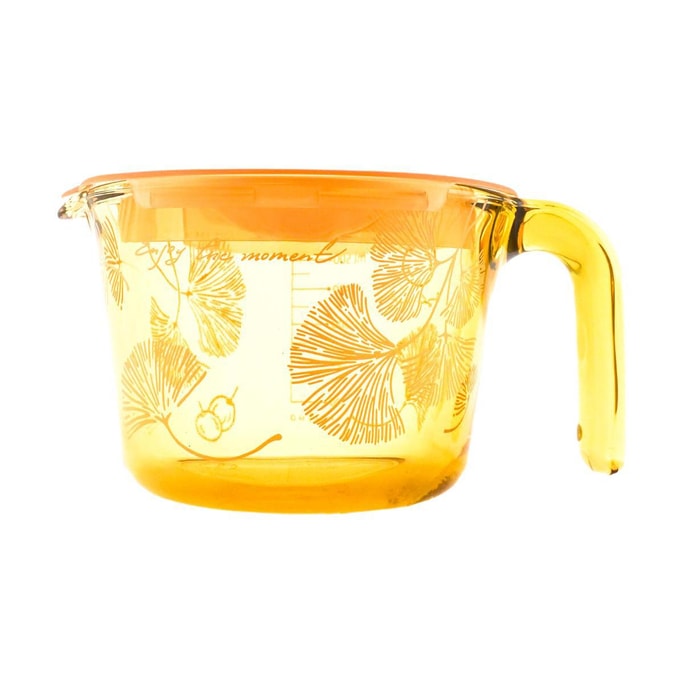 Treeko Ginkgo Covered Measuring Cup, Tea-Colored High Borosilicate Glass Measuring Cup