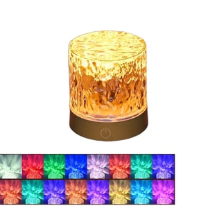 [中国から直送] HSPM 寝室用 ロマンチック 回転水波模様 ナイトライト 1個 RGB 16色 USB充電式 タッチモデル