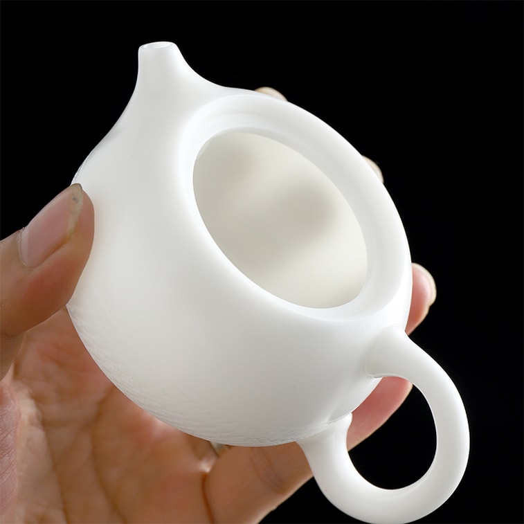 康乐品 世界瓷都白德化  王存旭大师跳刀西施壶 羊脂玉白瓷泡茶壶 简约茶壶单壶功夫茶具礼品 3