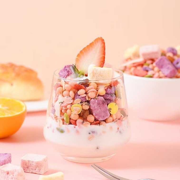 Meizhou Shike Granola croustillant aux graines de chia et aux noix, céréales grillées non frites, petit-déjeuner nutritionnel instantané rassasiant pour étudiants 400g/sac 3