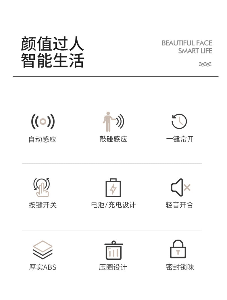 智能垃圾桶大容量全自动卫生间感应夹缝垃圾桶16L 1 把