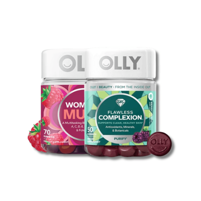 【香港直邮】 美国 OLLY 女性多维软糖60粒+美肌软糖50粒 含生物素锌 由内而外焕亮 肌肤保护伞套装