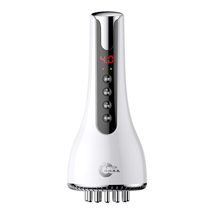 【中国直邮】 亲太太 电动经络刷 刮痧仪器筋络五行疏通仪家用揉腹瘦按摩刷腿全身美容院 精装款白色