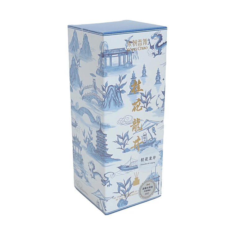 불꽃 없는 아로마 디퓨저 블루 앤 화이트 포슬린 향 천연 소이 왁스, 금목서 용정차, 4.1 fl oz 5