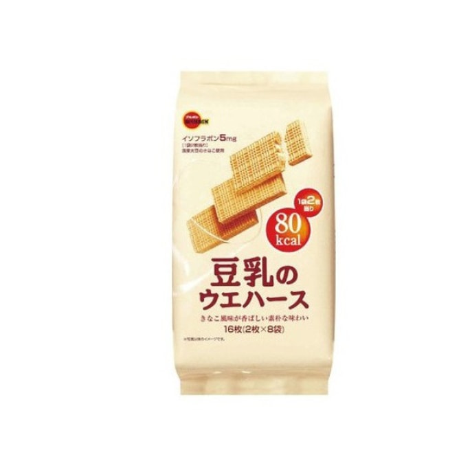 【日本直邮】日本布尔本豆乳威化饼干夹心低卡进口代餐零食丽脂奶酪芝士盒装 豆乳威化饼干 16枚