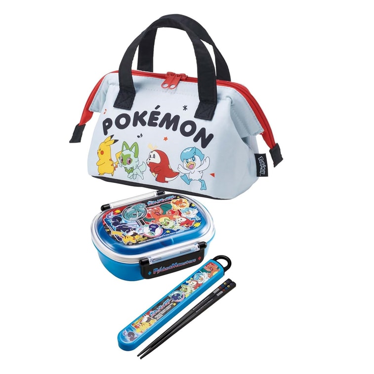 【日本直邮】 日本 SKATER 斯凯达 宝可梦 小号便当包 便当袋 宽口设计 取放方便 保冷口金式午餐包 1件 4