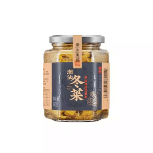 Chaoshan Specialty: Winter Vegetable Seafood Claypot Porridge with Side Dishes and Seasonings, Tianjin Winter Vegetable Stems Pickled Salted Vegetables 280g*1 Bottle