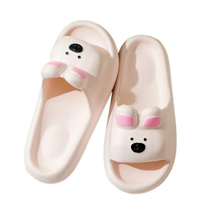 Color Cartoon Cute Slippers Summer Home-White 36-37 Size 1Pair