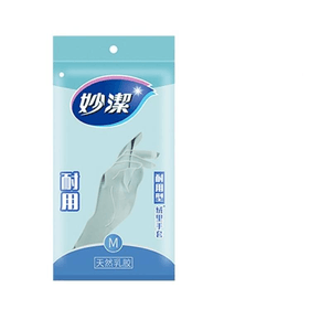 【中國直郵】妙潔 耐用手套洗碗清潔家用廚房洗衣服神器橡膠乳膠手套加厚耐磨 掌寬8厘米M碼 1件