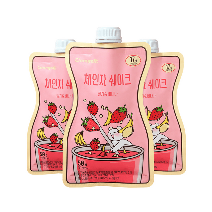 KOREA CHANGE FIT Meal Replacement Strawberry Banana ShakeX3Count