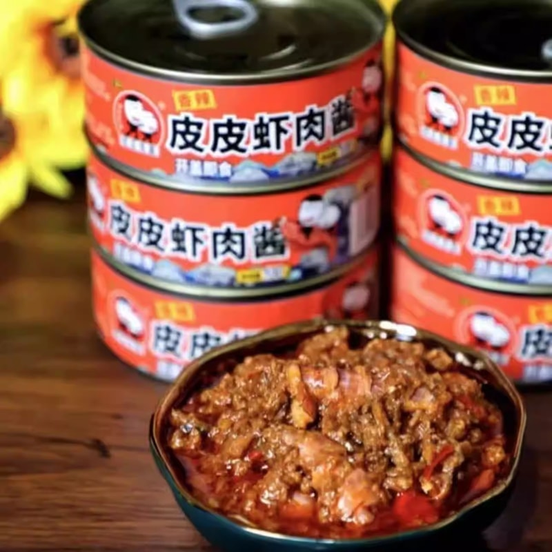 博惠精选 香辣皮皮虾肉酱即食下饭香辣鲜肉虾酱海鲜熟食罐头零食连云港特产100g/罐