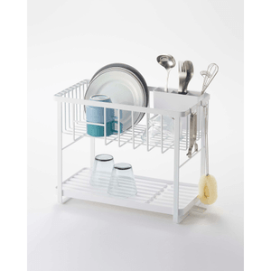 Two-Tier Wire Dish Rack - Steel White
