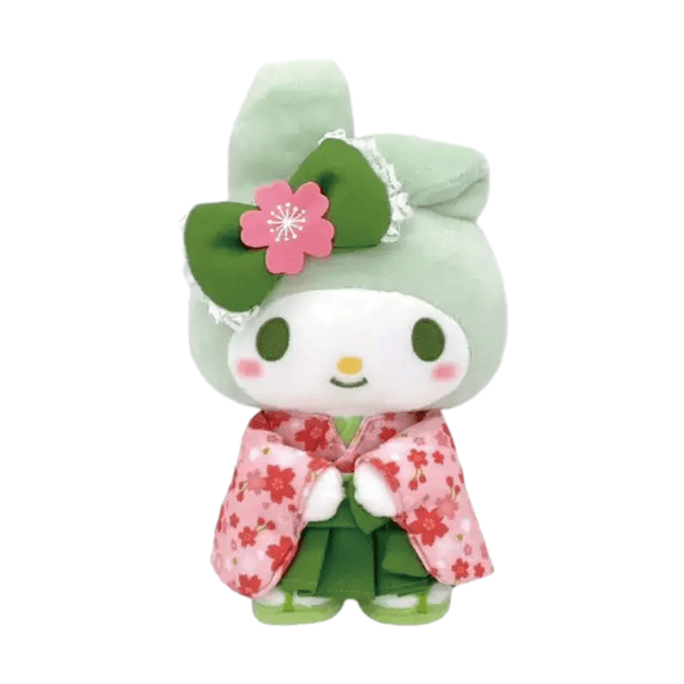 【일본 직배송】 산리오 일본 마이멜로디 말차 기모노 시리즈 봉제 인형 키링 참 1개