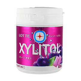 자일리톨 무설탕 껌 포도맛 4.69oz 【상쾌한 숨결】【치아 친화적】
