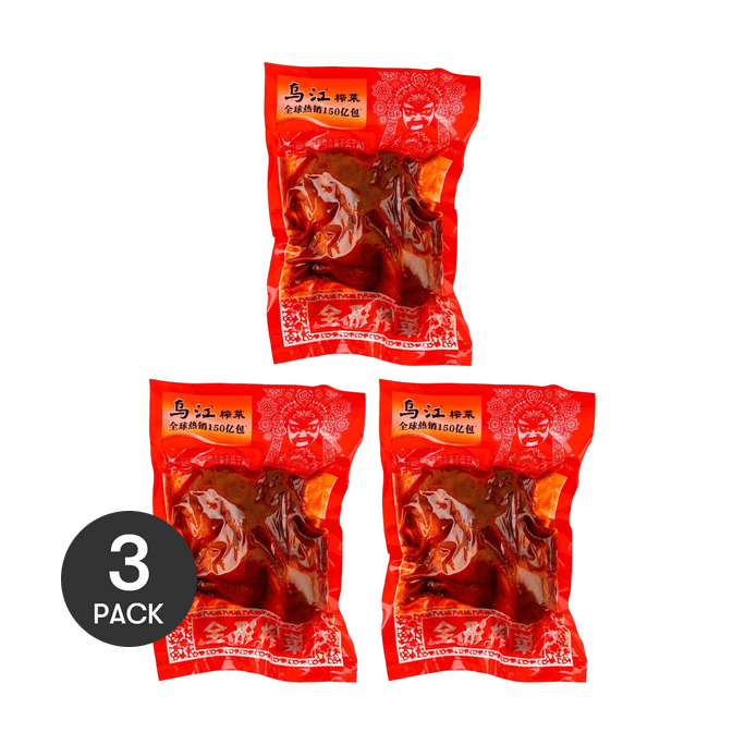 Zha Cai - Crispy Pickled Mustard, 10.58oz *3【3 Packs】