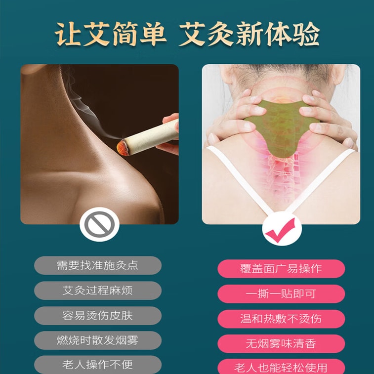 【中国直邮】中葆堂 颈椎贴 艾灸贴 热敷 12贴一盒 3