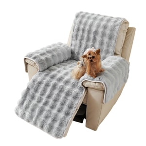 【中國直郵】 HSPM 新款頭等艙按摩椅防滑單人位坐墊一片式沙發毛絨坐墊 一片式兔毛50*185cm(單人位) 淺灰色