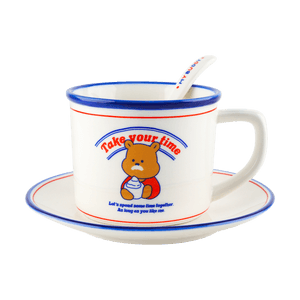 Bear Mug and Plate Set with Spoon 350ml
