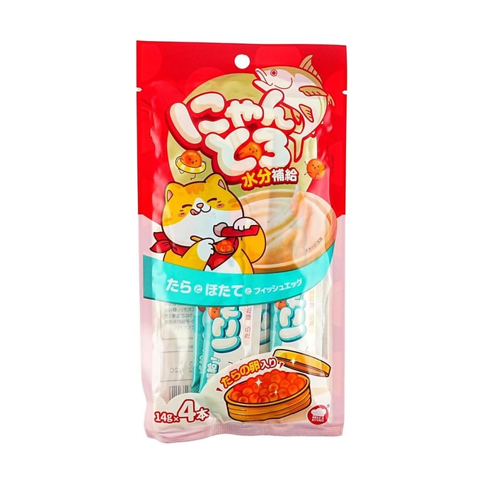 地獄廚房 鱈魚扇貝魚籽貓條 成貓專用 深海營養鮮美貓條 14g×4條