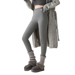 Plus Size 100% Cotton Thermal Pants | Lamb Fleece Lined, Extra Thick, Tapered Leg, Outer Wearable High-grade Grey M