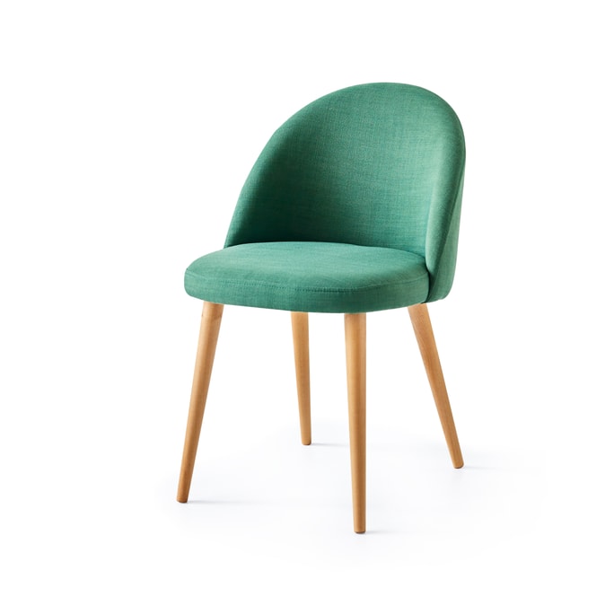 Fancyarn Solid Wood Leg Upholstered Cushion Backrest Chair (Smoke Green)