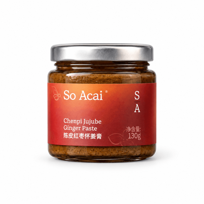 【中国直邮】 巴西 SOACAI 姜枣膏 新会东甲陈皮怀姜暖姜 新疆灰枣红枣头茬 特级大果 陈皮红枣怀姜膏130g/罐
