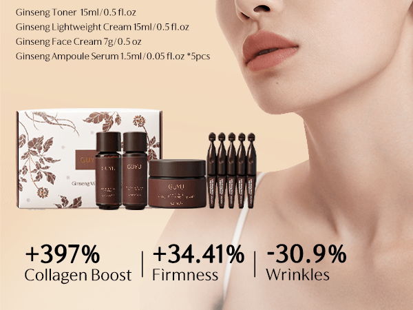 谷雨 山参抗衰系列旅行装 - 15ml 极光精萃水pro + 15ml 山参胶原乳 + 1.5m l山参次抛精华*5支 + 7g 山参面霜*2盒