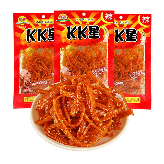KK星 辣條辣片 學生黨零食 80後90後懷舊零食兒時小吃 湖南特產 麻辣鮮香辣條 18g*10包